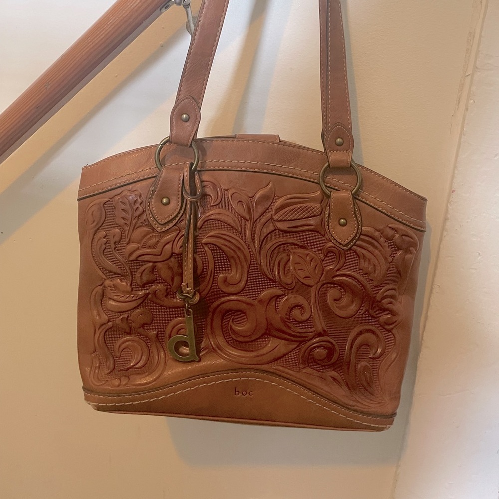 Embossed leather purse